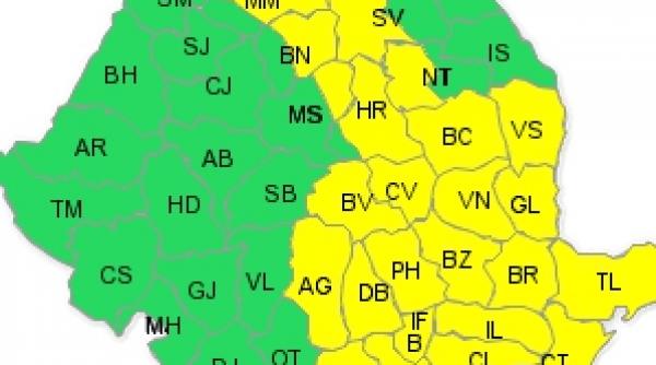 cod galben de ploi pentru jumatate de tara in est vor cadea si 50 de litri pe metrul patrat posibil si grindina