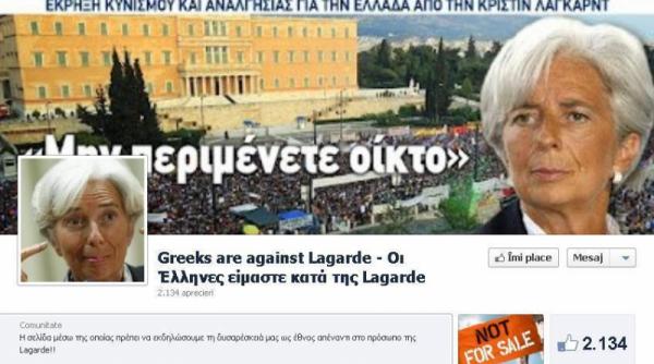 razboi pe facebook impotriva sefului fmi grecii au creat o pagina speciala unde o ataca pe christine lagarde