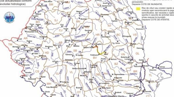 cod portocaliu de inundatii pe raul olt