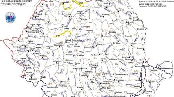 cod galben de inundatii in cinci bazine hidrografice incepand din aceasta seara