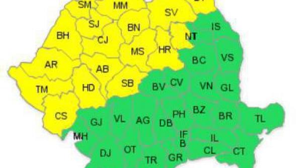 cod galben de vijelii ploi si grindina atentionarea valabila de la ora 15 00