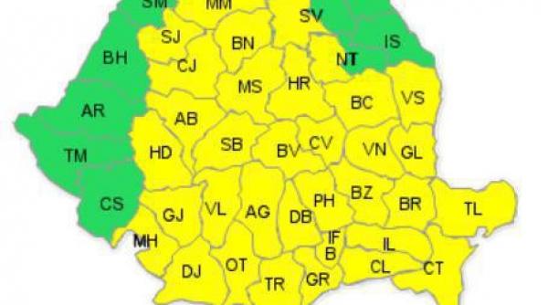 cod galben de ploi torentiale grindina si vijelii in aproape toata tara vezi intervalul