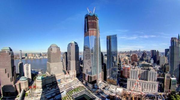 freedom tower turnul 1 al world trade center a ajuns la ultima grinda si a devenit cea mai inalta cladire din new york video
