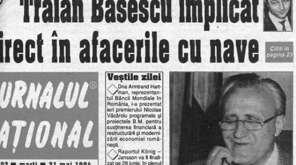 jurnalul national 1994 traian basescu este implicat direct in afacerile cu nave