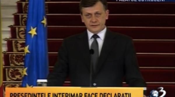 presedintele interimar antonescu de la cotroceni garantez respectarea constitutiei romaniei de catre toate institutiile statului