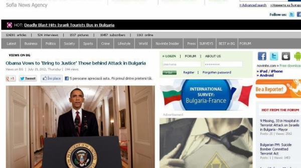 presedintele american barack obama condamna atentatul barbar din bulgaria