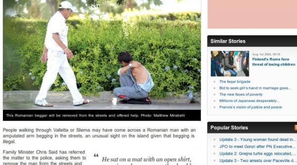 un cersetor roman din malta a starnit atat de multa uimire incat a fost nevoie de interventia unui ministru pentru a fi luat de pe strada