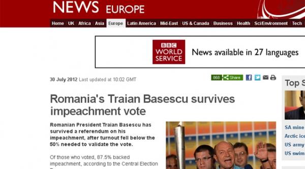 presa internationala dupa decizia cc presedintele basescu scapa de suspendare