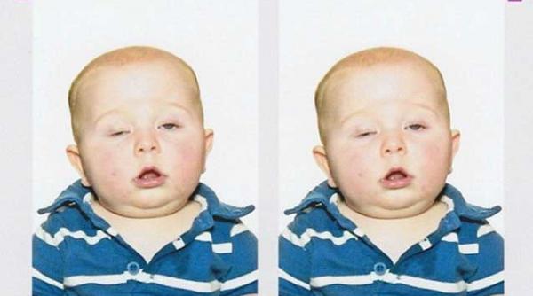 amuzanta fotografie de pasaport a unui bebelus de cinci luni