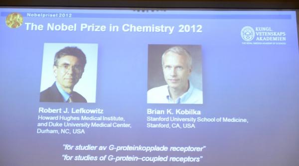 premiile nobel 2012 americanii robert j lefkowitz si brian kobilka laureatii premiului nobel pentru chimie