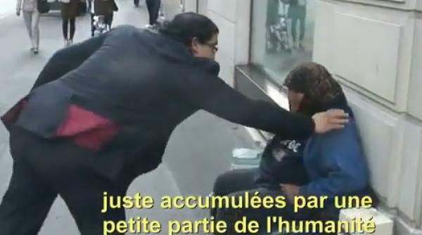 un miliardar arab miluieste cu un milion de euro o cersetoare romanca pe strazile parisului video