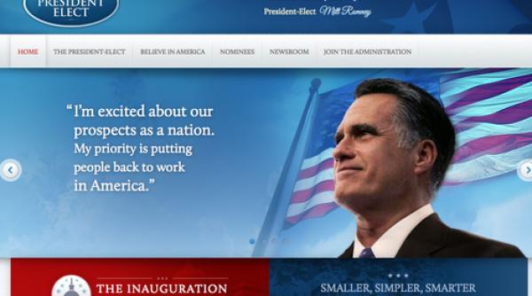site ul noului presedinte american mitt romney activat din greseala