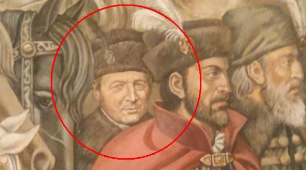 boierul basescu pictat pe peretii ministerului apararii