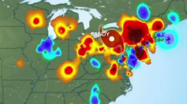video cum a trecut urganul sandy pe twitter