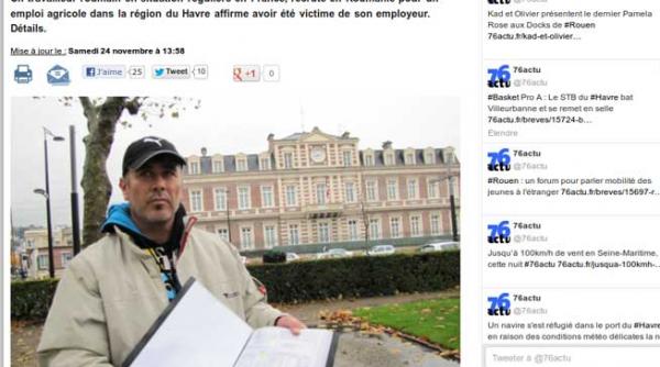 un muncitor roman este in greva foamei in franta