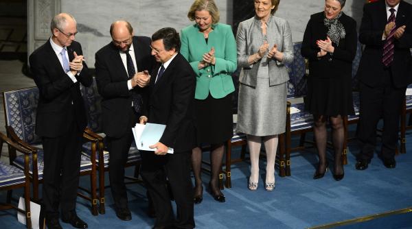 premiul nobel pentru pace a fost inmanat oficial uniuni europene