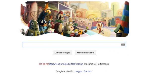google ureaza sarbatori fericite printr un doodle special creat pentru ajunul craciunului video