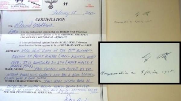 ultimul exemplar din mein kampf purtand autograful lui hitler va fi scos la licitatie