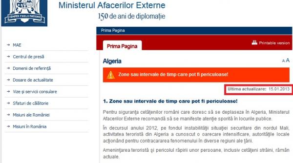 mae avertisment doua zile pericol rapire algeria