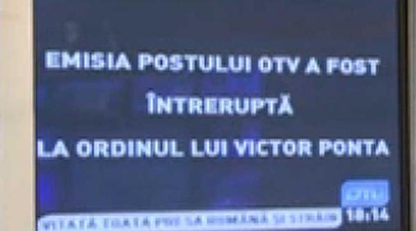 dan diaconescu emisia otv a fost intrerupta la ordinul lui victor ponta