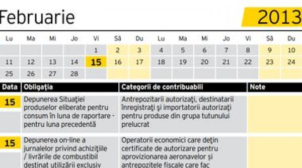 agenda obligatiilor fiscale vezi ce taxe ai de platit in 2013