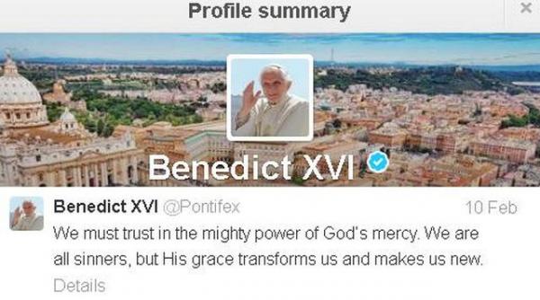 citeste ultimul mesaj postat pe twitter de papa benedict al xvi lea