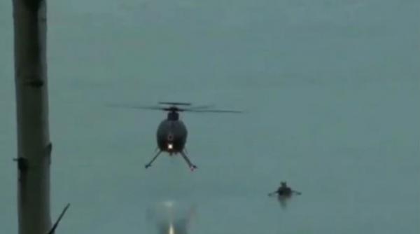 caprioara lac inghetat elicopter