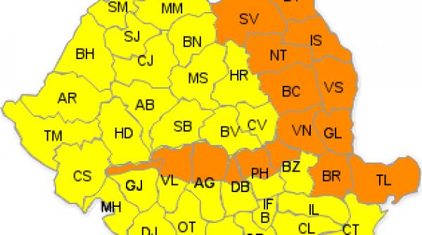 anm a emis cod portocaliu de vant puternic i ninsori viscolite incepand cu ora 10 vezi zonele afectate
