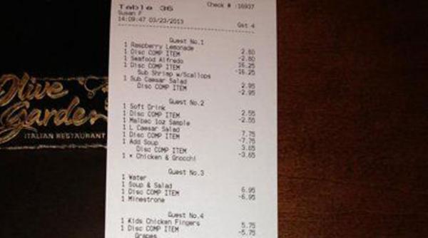 surpriza de proportii la un restaurant ce scria pe nota de plata a unei familii nu credeam ca o sa se intample asta