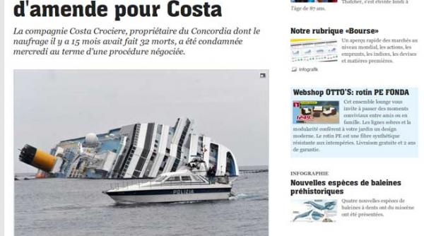 un milion de euro amenda pentru naufragiul vasului costa concordia