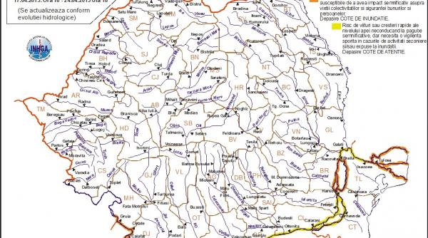 cod portocaliu si cod galben de inundatii pe dunare pe raza a 11 judete