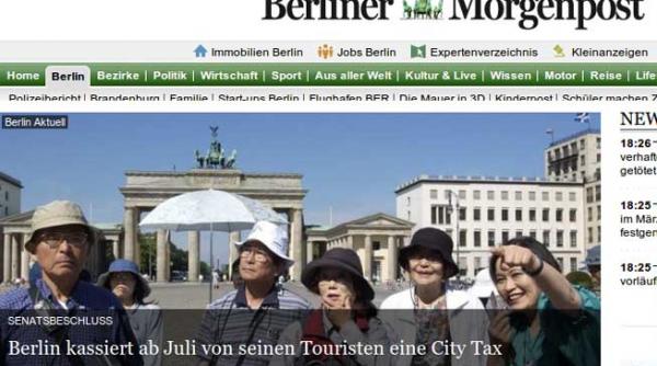 taxa de sejur pentru turistii care se cazeaza la berlin