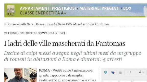 surpriza la roma hotii romani actionau mascati in fantomas