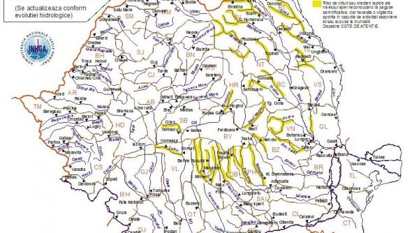 cod galben de inundatii in 12 bazine hidrografice pana vineri la ora 18 00 vezi zonele afectate