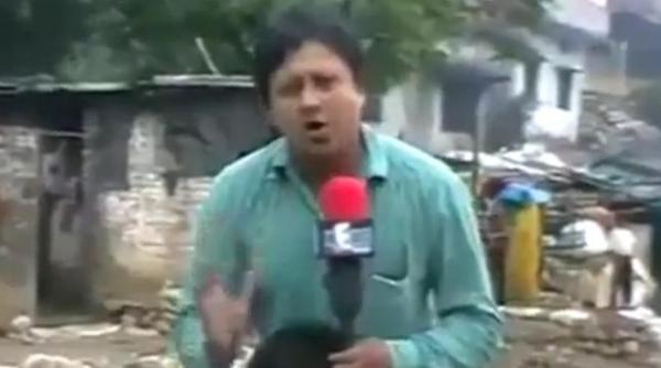 relatare live rara intalnita reporter indian inundatii video
