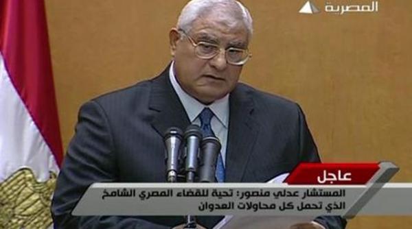 judecatorul adly mansour a depus juramantul ca presedinte interimar al egiptului