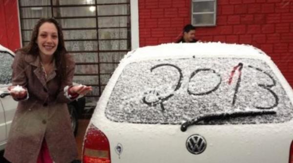 fenomen rar in brazilia in unele orase din sudul tarii a nins pentru prima data in peste 30 de ani video