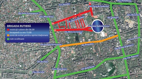 meciul de fotbal romania ungaria restrictioneaza traficul in zona stadionului arena nationala vezi rutele ocolitoare