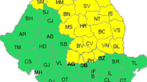 cod galben de ploi torentiale si vijelii zonele afectate nordul i nord estul romaniei