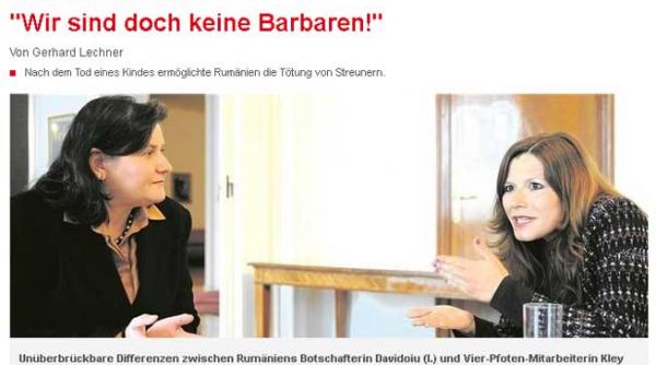 ambasadorul romaniei in austria nu suntem niste barbari insetati de sange