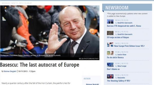 basescu desfiintat de ziarul belgian new europe e ultimul autocrat al europei