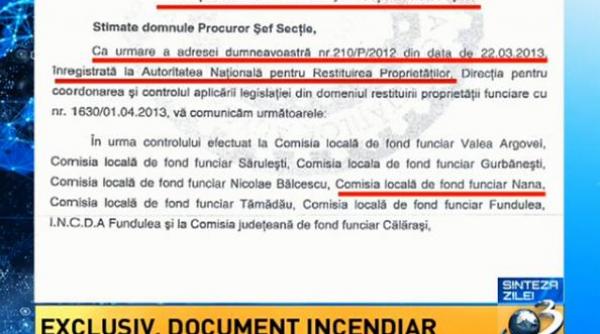document incendiar prezentat la sinteza zilei procurorul papici a facut verificari legate de terenul cumparat la nana de ioana basescu