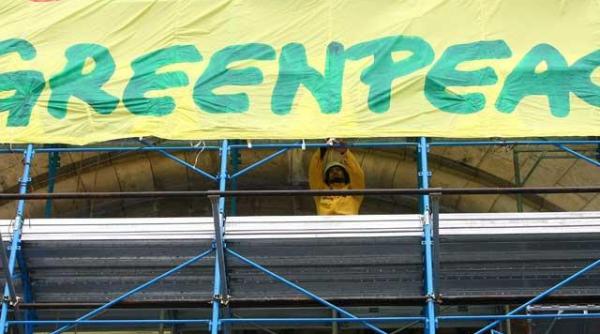 protest greenpeace la arad pentru eliberarea activistilor din rusia