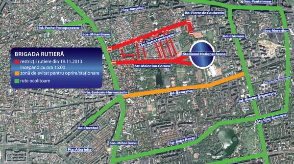 meciul romania grecia restrictioneaza traficul in capitala vezi zonele afectate si rutele ocolitoare