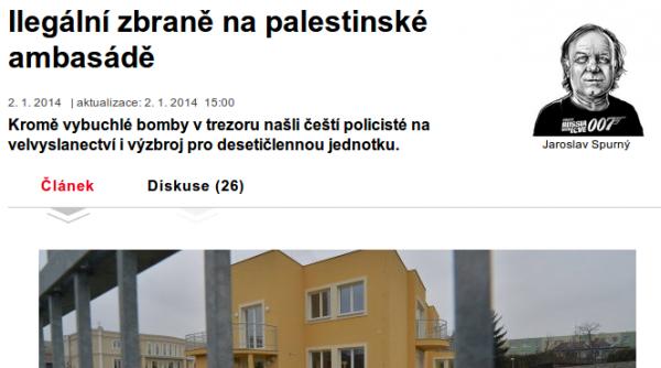 mitraliere si alte arme ilegale descoperite la resedinta ambasadorului palestinian la praga