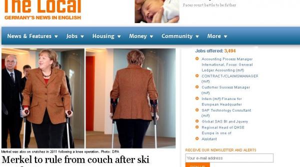 angela merkel prima aparitie in public dupa accidentul la schi