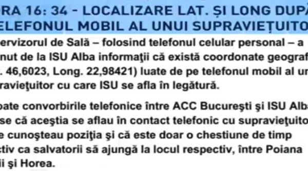 dovada ca doctorul zamfir a transmis coordonatele geografice ale locului in care s a prabusit avionul si nu repere orare cum precizeaza sts