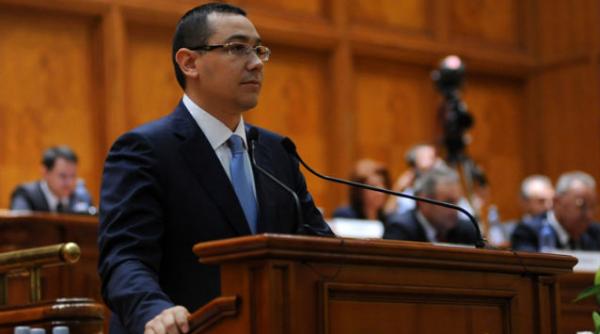premierul isi angajeaza raspunderea pentru programul cabinetului ponta 3 marti in parlament