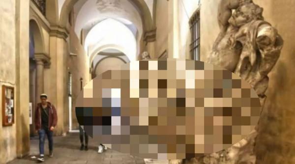 s a urcat pe o statuie din secolul al xix lea ca sa si faca un selfie ce a urmat este incredibil vezi imagini surprinse de camerele de supraveghere