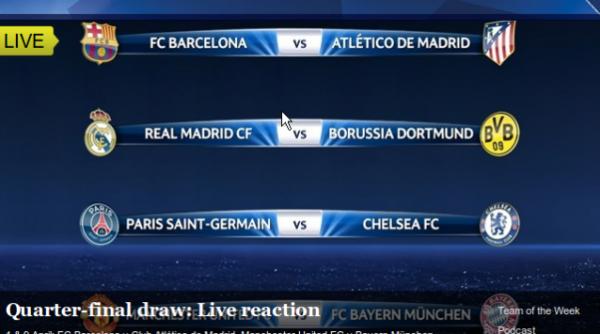 real madrid borussia dortmund si manchester united bayern munchen in sferturile ligii campionilor